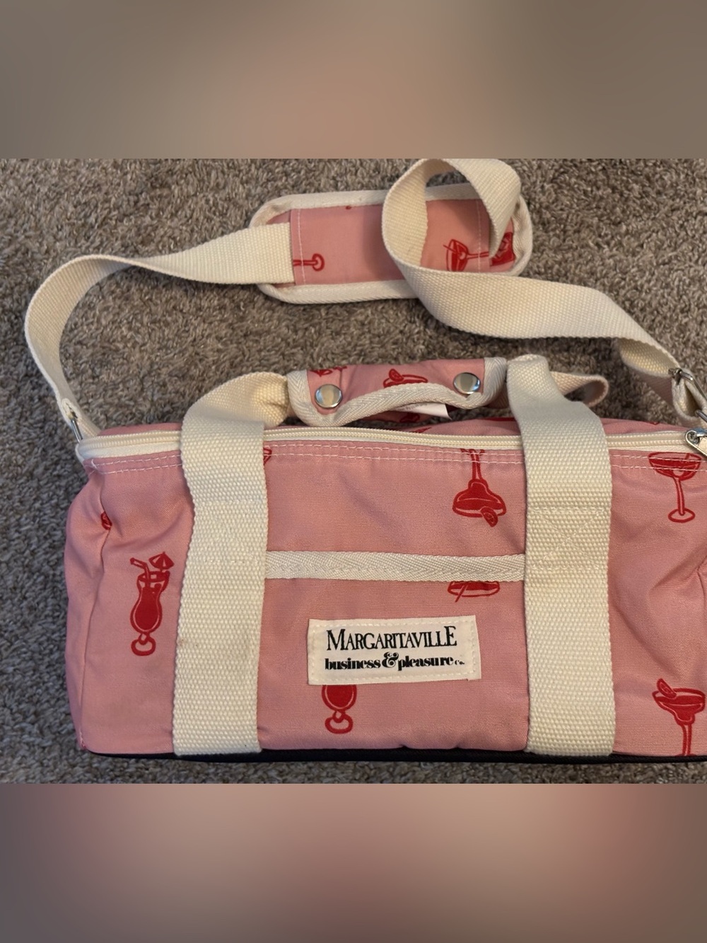 Business & Pleasure Co. Margaritaville Cooler Tote Bag medium pink cocktails